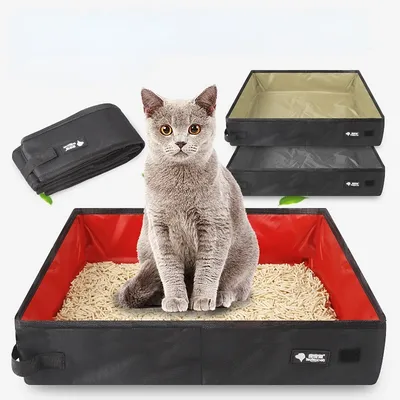 Wasserdichte Outdoor Faltbare Katzenstreu Box Hund Wc Tablett Klapp Katzenstreu Bettpfannen Tragbare Image