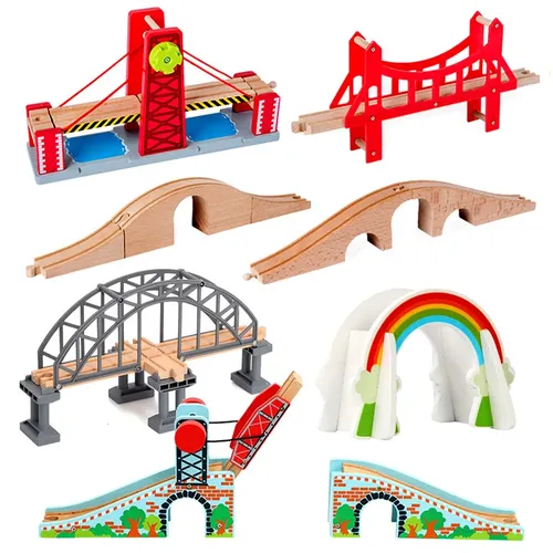 Kinder Eisenbahn spielzeug Holzzug gleis alle Arten von Brücken gleis Zubehör fit für Biro Holz