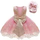 3-24 Monate Sommer Baby Mädchen Kleid mit Spitze Bogen Mädchen Prinzessin Kleid niedlich und elegant