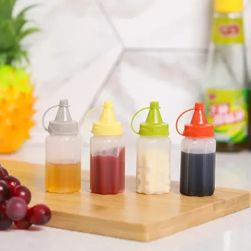 4 Stück Mini Quetsch flaschen Ketchup Gewürz sauce Flasche Honig Senf Salat Dressing Sauce Bento
