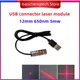 Kostenloser Versand 12mm USB-Adapter 650nm 100mw rotes Laserdioden modul fokus sierbarer Punkt