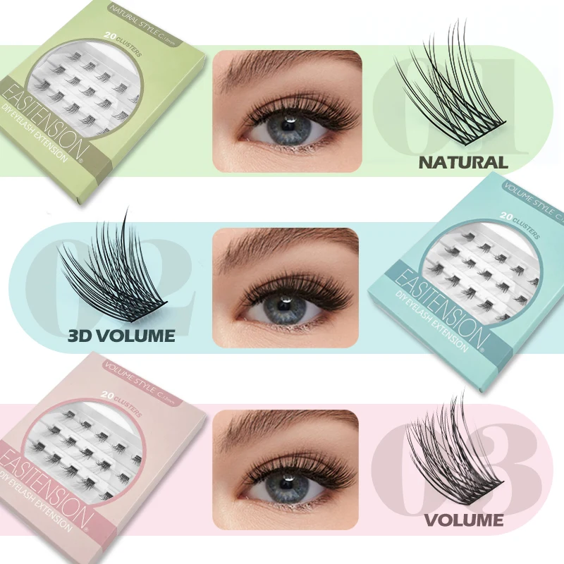 Amitension diy clusters wimpern verlängerung manga einzelne falsche wimpern wieder verwendbare bequeme kosmetik make-up versand kostenfrei Image