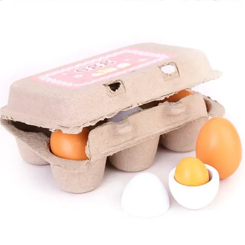 6 Stück realistische Eier Spielzeug so tun als ob Küchen spielzeug Lebensmittel Spielzeug