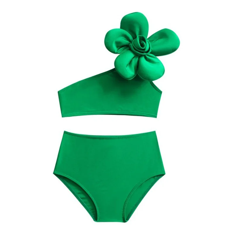 Baby Bikini Mädchen ärmellose Badeanzug Set süße Blumen Mode Bade bekleidung Sommer neue Kinder Strand sonnige Strand kleidung Anzug 3-12 Jahre Image