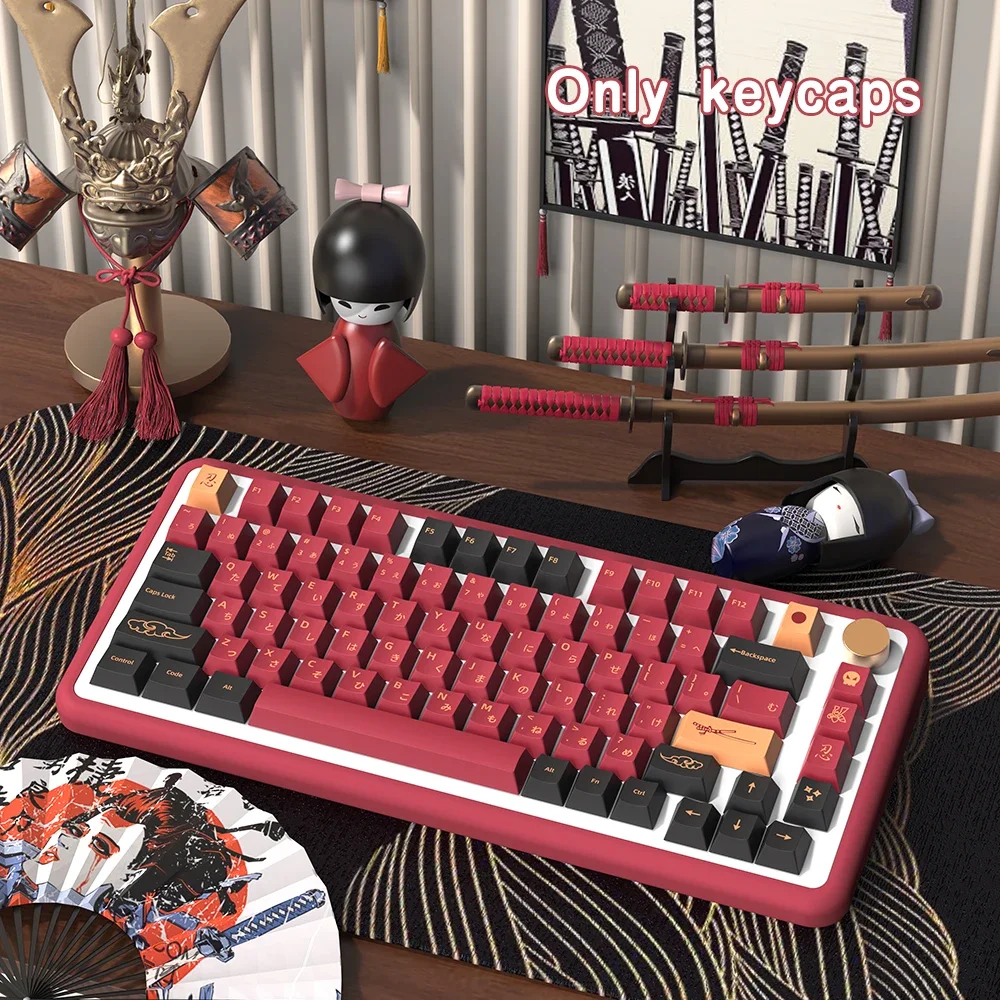 RED Samurai PBT Tastenkappen Kirschprofil ISO-Layout für benutzerdefinierte mechanische Tastatur Japanisch Koreanisch Deutsch Spanisch Französisch Image
