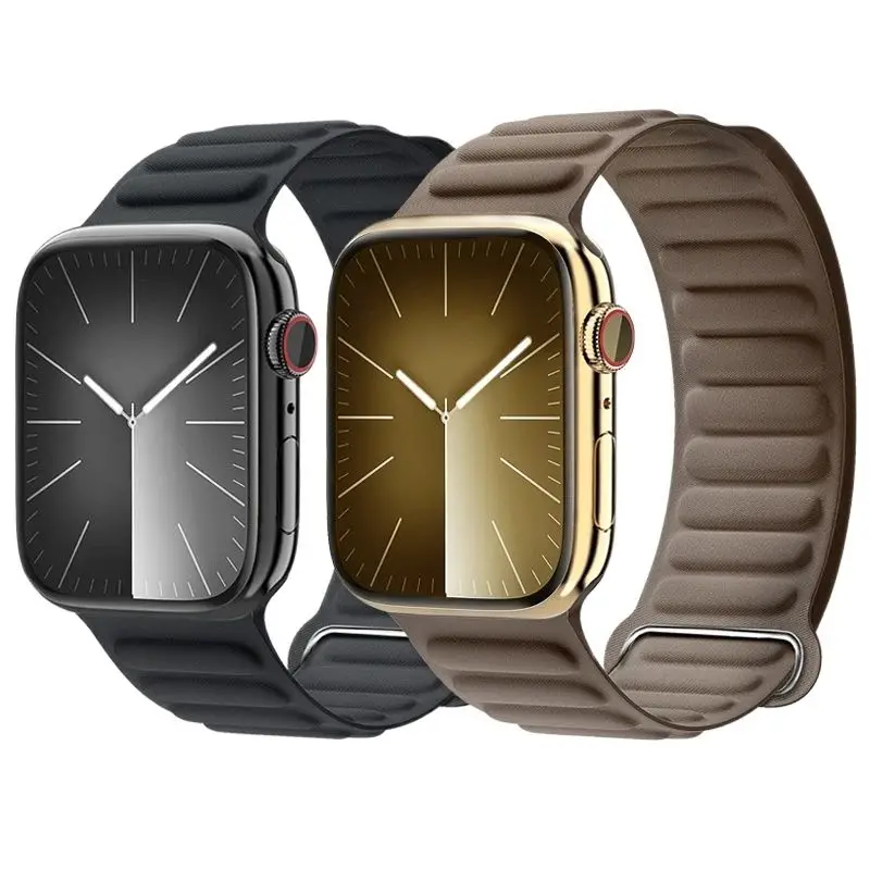 Magnetschlaufe für Apple Watch-Armbänder 44 mm, 40 mm, 49 mm, 45 mm, 41 mm, 38 mm, fein gewebtes Armband, iWatch-Serie 9, 8, 6, 5, 4, 7 SE Ultra 2 Image
