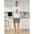 Herren lässige Pyjamas modische Heim kleidung Kaninchen bedrucktes T-Shirt und Camouflage bedruckte