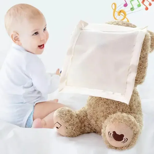 Schüchternes Teddybär versteck suchen Plüsch tier weiches Stofftier sprechende Musik elektrisches