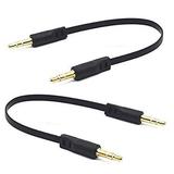 3.5mm Audio Cable Kework 2-Pack 15cm 1/8 3.5mm TRS Male to TRS Male Stereo Jack Audio Cable AUX Cord for Headphone Car Stereo Home Stereo and More (Straight Plug)