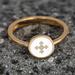 'Hand-Painted White 18k Gold-Plated Marash Cocktail Ring'