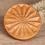 Sweetly Floral,'Hand-Carved Round Floral Beechwood Cookie Press'