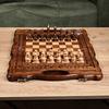 Double the Fun,'Handcrafted Wood Chess and Backgammon Board Game Set'