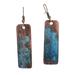 Bohemian Aqua,'Copper Dangle Earrings with Oxidized Finish and Brass Hooks'