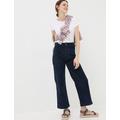 Fatface Womens Cord Wide Leg Cropped Trousers - 8REG - Navy, Navy