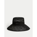 M&S Womens Straw Hat - M-L - Black, Black