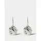 M&S Womens Silver Tone Hammered Drop Earrings, Silver