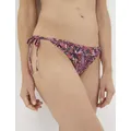 Fatface Womens Paisley Tie Side Bikini Bottoms - 8 - Purple Mix, Purple Mix