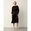 Finery London Womens Round Neck Tie Detail Midi Waisted Dress - 18 - Black, Black