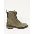 Fatface Womens Suede Hiker Lace Up Block Heel Ankle Boots - 6.5 - Green, Green