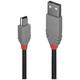 LINDY USB cable USB 2.0 USB-A plug, USB-Mini-B plug 2.00 m Black, Grey 36723