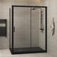 Milan Matt Black Rectangular Shower Enclosure 6mm Sliding Door With Tray - Various Sizes