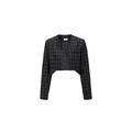 Tweed Open Cropped Coat Black UN