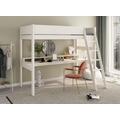 Anderson XL High Sleeper Bed Frame with Desk - 3'0 Single - White