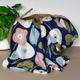 Paint Splodge Floral Print Scarf In Navy Blue