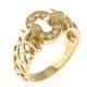CHRISTIAN DIOR Ring Size 10.5 18K Yellow Gold Diamond Women's