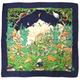 HERMES Carre 90 SICHLIAN Sicilian Animal Sichuan Silk Navy Scarf Muffler Blue