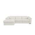 Nicoletti - Galileo Leather Left Hand Facing Chaise End Sofa with Power Recliner - Dali Bianco