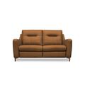 G Plan - Arlo 2 Seater Leather Sofa - No Recliner - Cambridge Tan with Walnut Feet