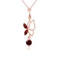 Garnet Butterfly Pendant Necklace in 9ct Rose Gold