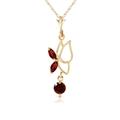 Garnet Butterfly Pendant Necklace in 9ct Gold