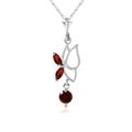 Garnet Butterfly Pendant Necklace in 9ct White Gold