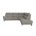 Contempo Right Hand Facing Chaise End BV Leather Power Recliner Sofa - Silver Grey