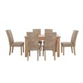 Furnitureland - California Solid Oak Rectangular Extending Table and 6 Faux Suede Chairs