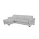 Nicoletti - Alcova 3 Seater Left Hand Facing Fabric Sofa Bed and Storage Chaise with Scroll Arms - Fuente Cement