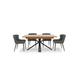 Hanoi Extending Table with Metal Base and 4 Faux Leather Dining Chairs - Slate Grey