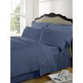 Highams 100% Egyptian Cotton Plain Dye Valance Sheet - Steel Blue - King Size