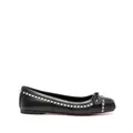 Christian Louboutin, Shoes, female, Black, 4 UK, Black Flat Shoes Elegant Style