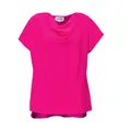 Joseph Ribkoff, Tops, female, Pink, 3Xl, Pink Draped Top with Short Sleeves