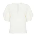 Chloé, Blouses & Shirts, female, Beige, XS, Cotton Blouse with Balloon Sleeves