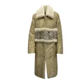 Dsquared2, Coats, female, Beige, XS, Luxury Fur Collar Parka Coat for Women