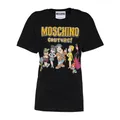 Moschino, Tops, female, Black, XS, Flinstones Oversize T-Shirt