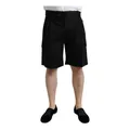 Dolce & Gabbana, Shorts, male, Black, S, Cotton Stretch Cargo Bermuda Shorts