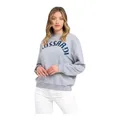 Trussardi, Sweatshirts & Hoodies, female, Gray, L, Gray Cotton Oversized Jumper with Maxi Lettering