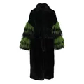 Fortini, Coats, female, Black, M, Faux Fur Long Coat