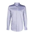 Hugo Boss, Shirts, male, Blue, 5Xl, Micro-Pattern Shirt with Kent Collar