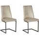 Set of 2 Dining Chairs Taupe Velvet High Back Living Room Dining Room Lavonia - Black